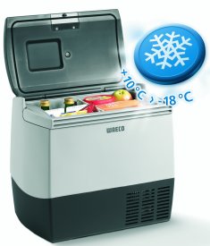 The Waeco CDF-18 compressor Cool Box has a temperature range of +10°C > -18°C
