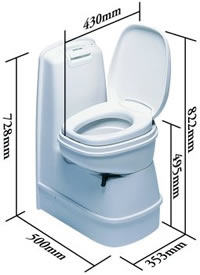 C200 CW cassette toilet dimensions