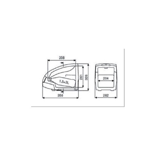 Dimensions for the tropicool tb15 coolbox