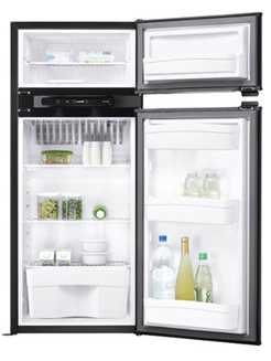 Internal view of both the fridge and freezer on Thetfords new N3150 campervan caravan or motorhome refrigerator